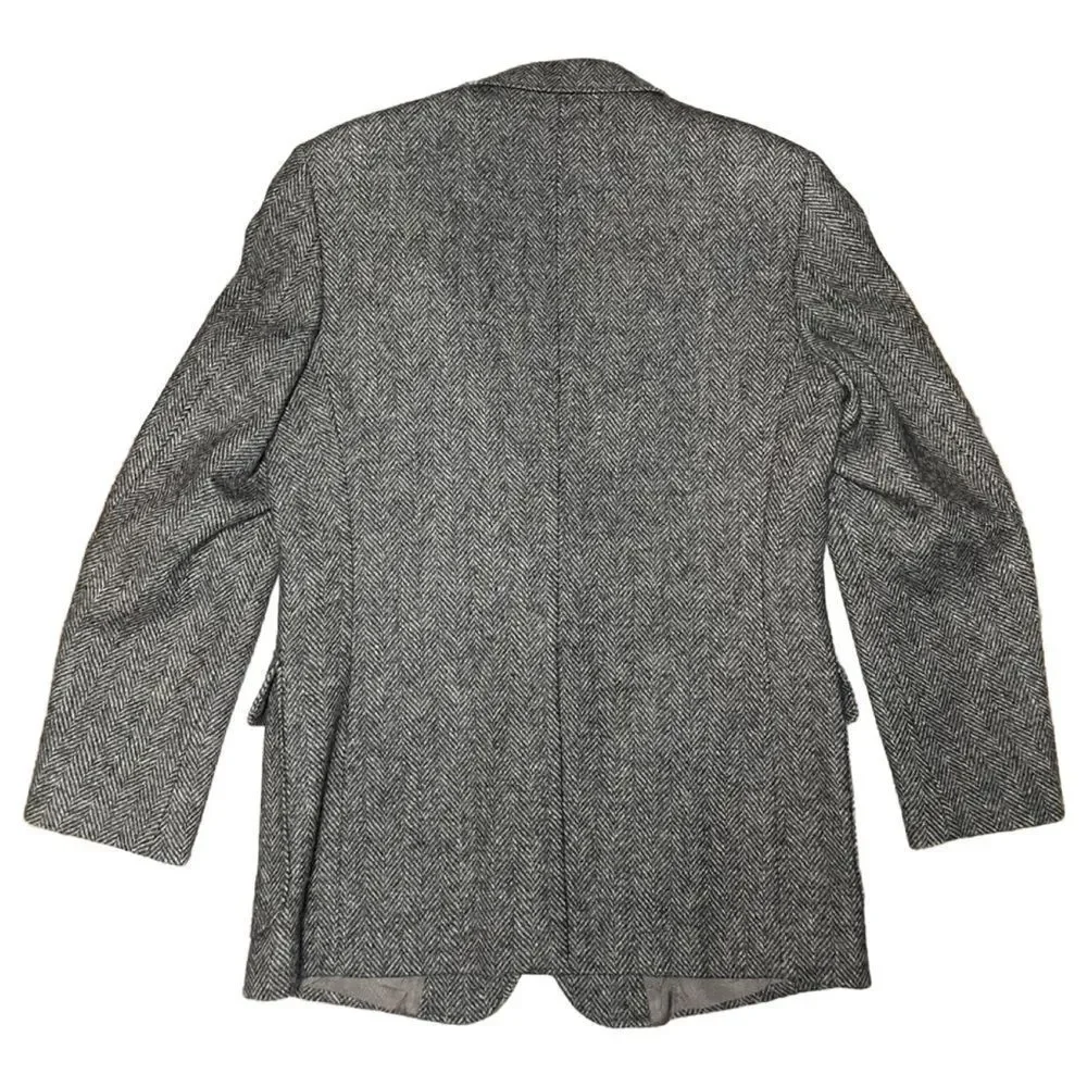 Vintage John Peel Ltd. Classic Tweed Wool Gray Men's Sports Coat (Size: 40R)